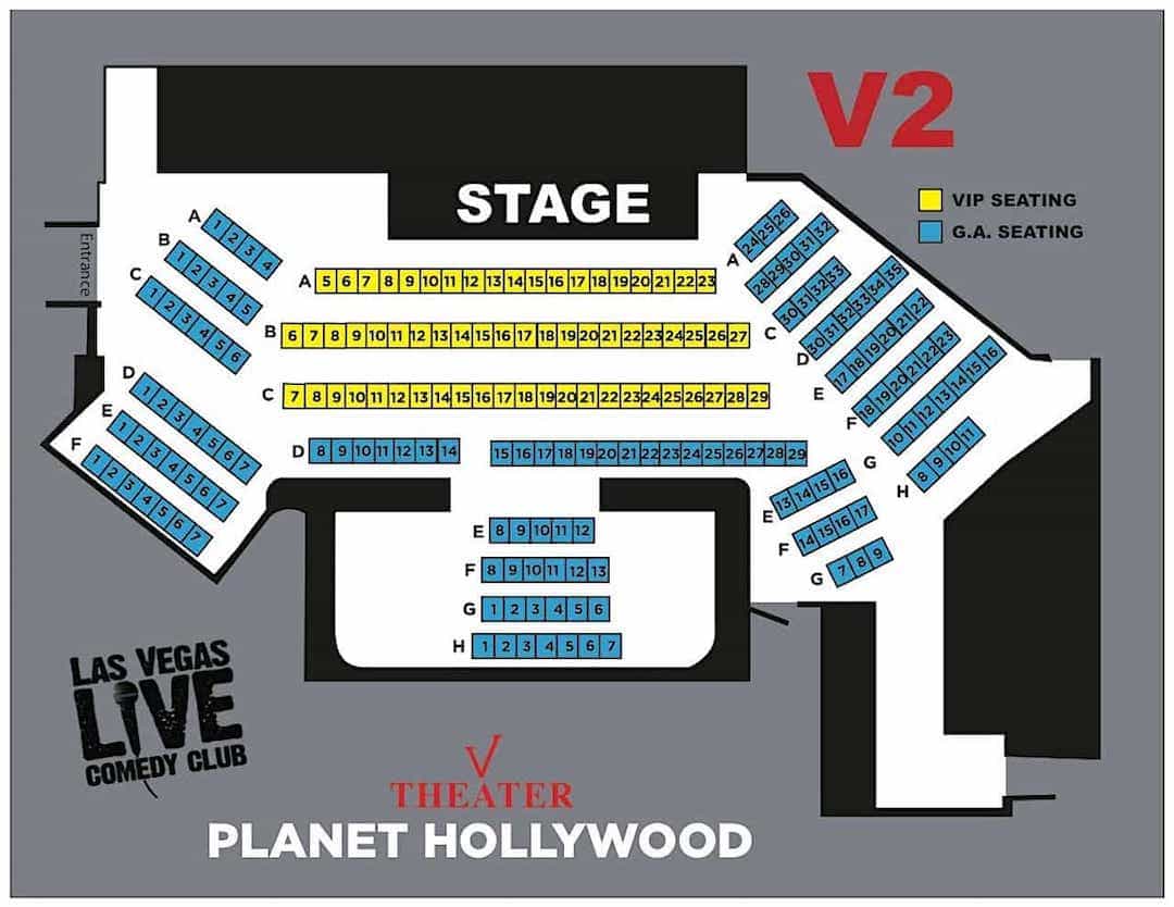 V Theater Vegas Seating Chart